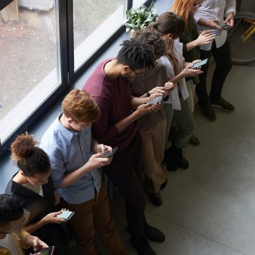 people holding their phones
